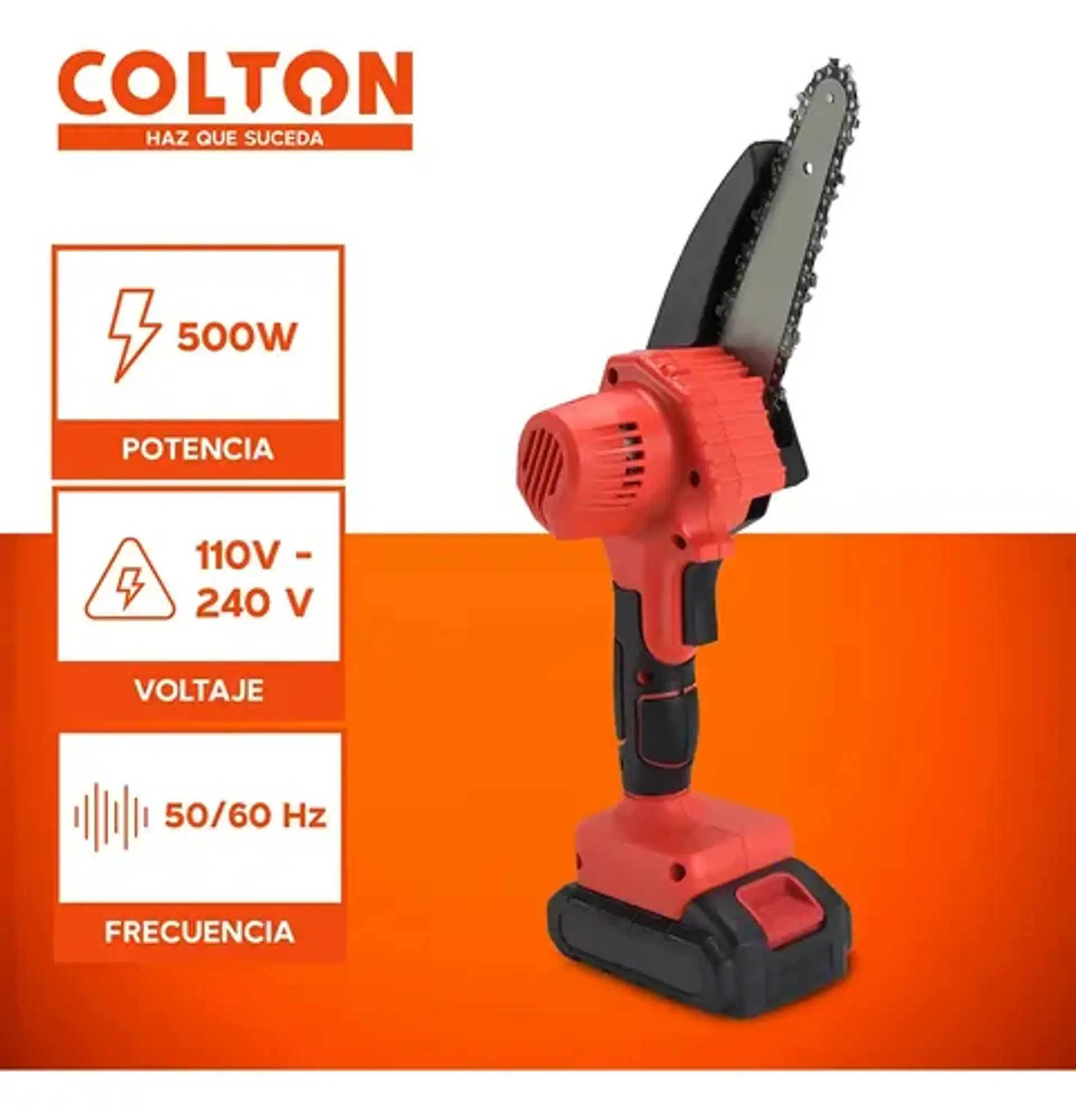 Sierra Eléctrica Multifuncional Colton Portatil 6 Pulgadas + 2 Baterías Recargables Negro 50 Hz/60 Hz 3