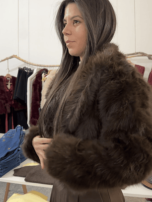 Casaco curto de pêlo 