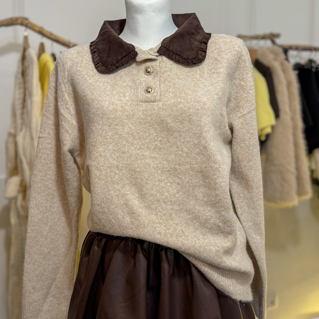 POLO COM GOLA DE BOMBAZINA 1