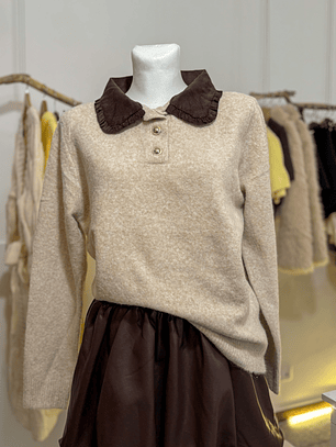 POLO COM GOLA DE BOMBAZINA