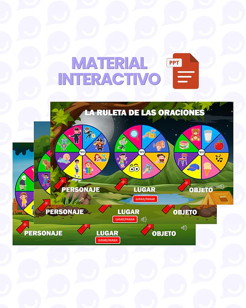 RULETA DE ORACIONES - MATERIAL DIGITAL INTERACTIVO