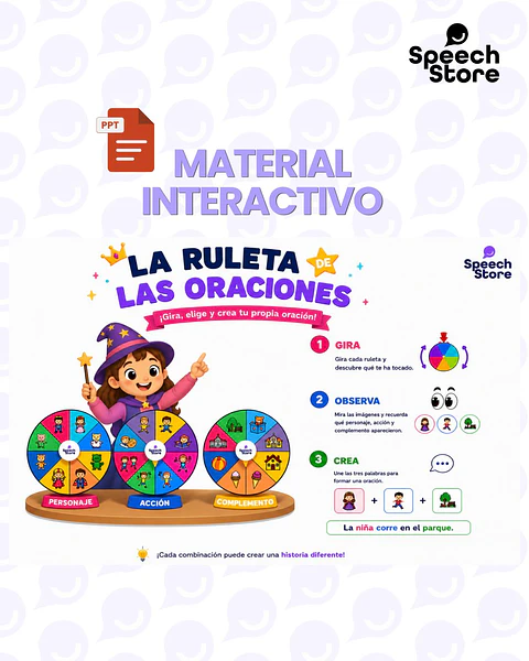RULETA DE ORACIONES - MATERIAL DIGITAL INTERACTIVO