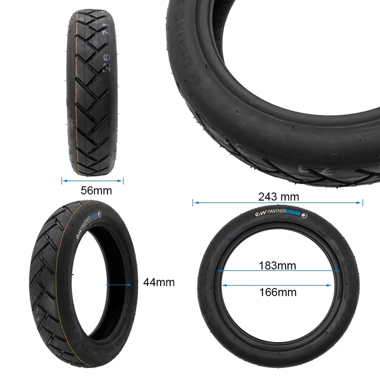 Pneu tubeless 250x54 pour Xiaomi Mi4 5