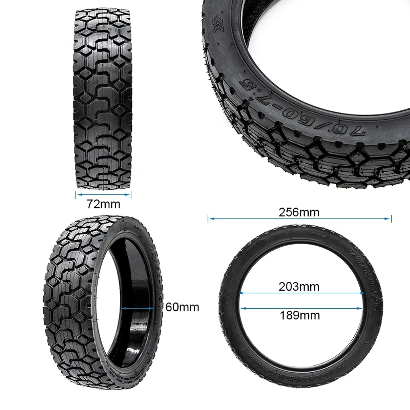 Pneu tubeless 70/60-7,5 EWHEEL Rhinotrack avec gel 5
