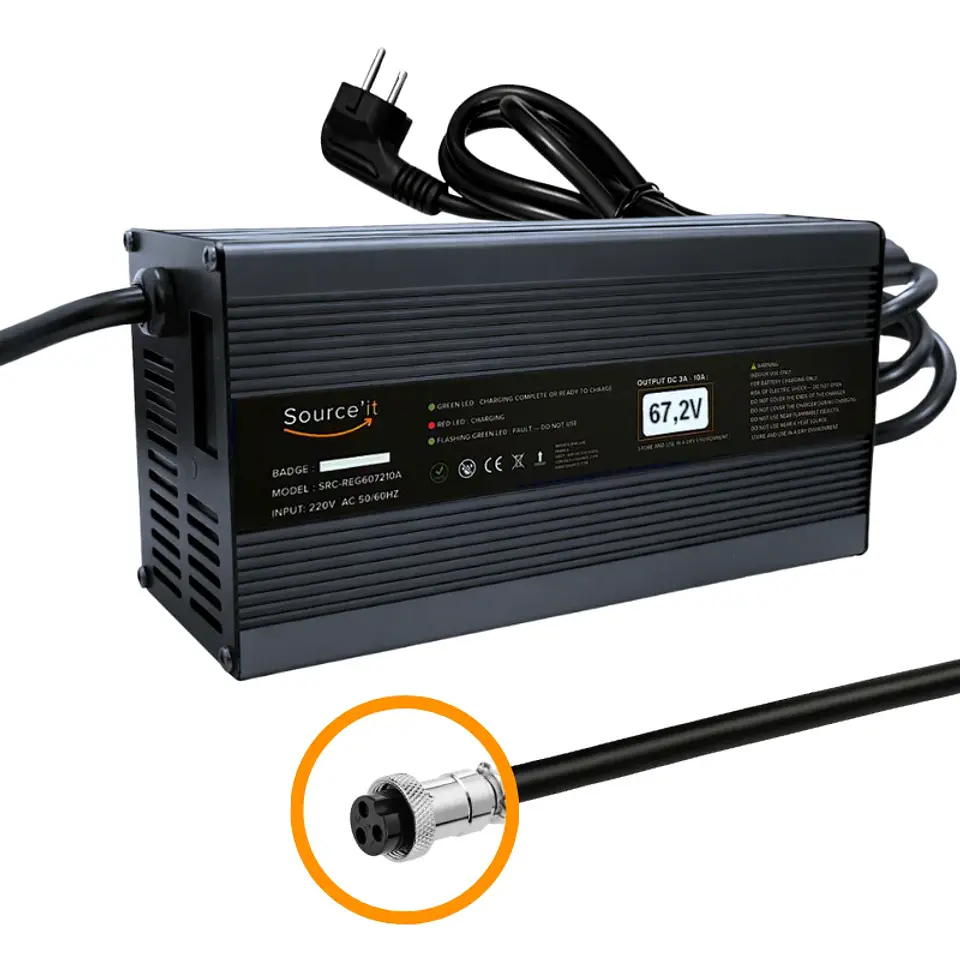 Chargeur Ultra Rapide Réglable Dualtron Thunder 1 60V - 67,2V 10A GX16-3 1
