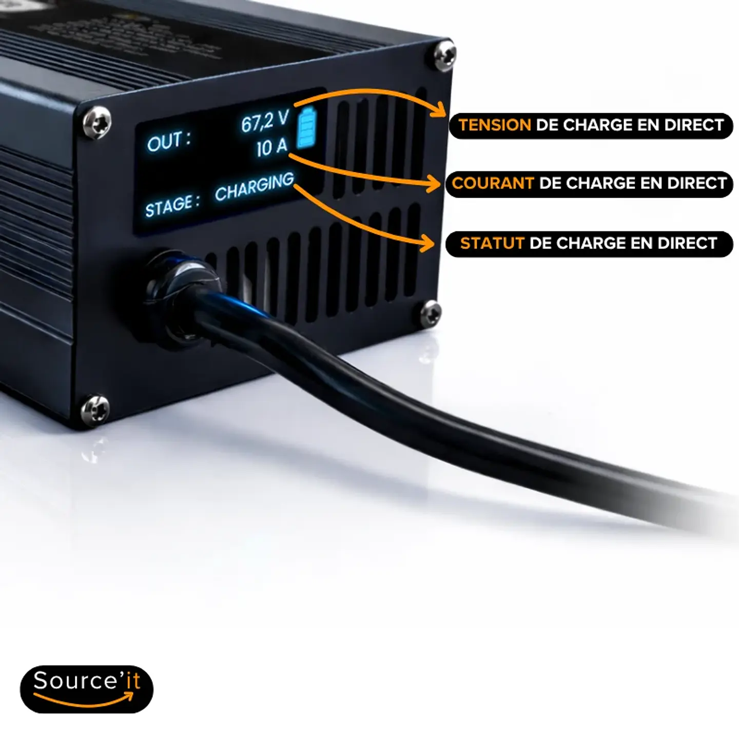 Chargeur Ultra Rapide Réglable Dualtron Thunder 1 60V - 67,2V 10A GX16-3 4