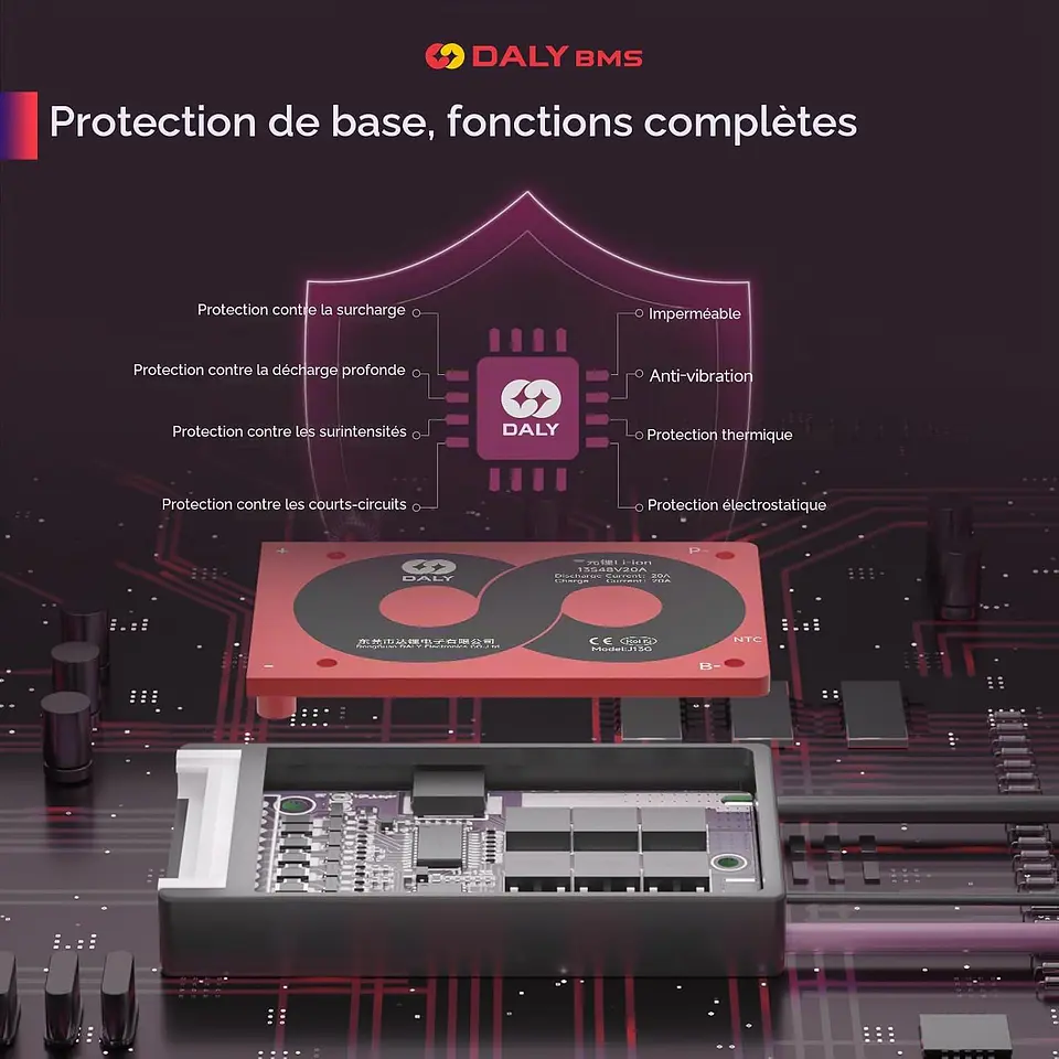 BMS 10S 36V 20A [DALY] Nouvelle generation 8