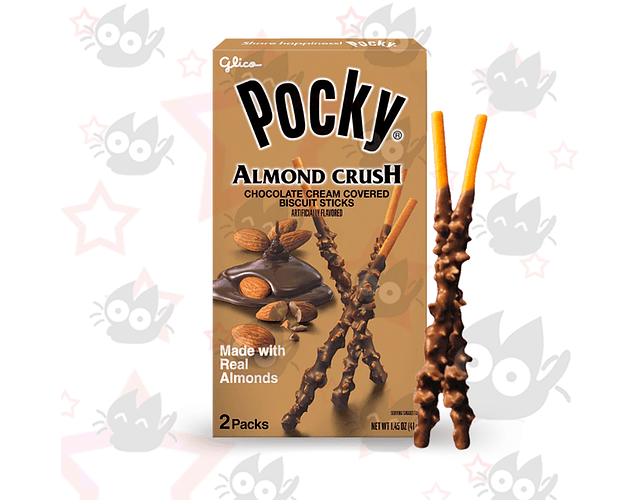 Pocky Galleta de chocolate y almendras de 1.45oz Caja x 2 Packs