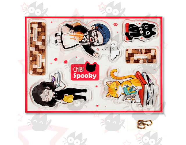 Set Acrilicos Chibi Spooky - Karen Grosso