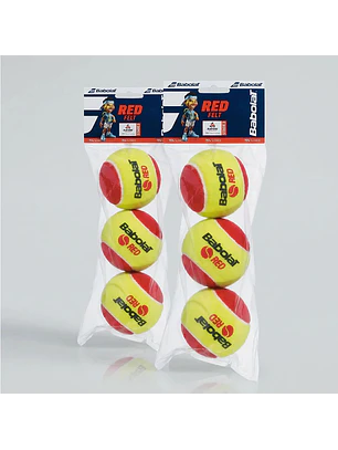 TOP SALE 2 ESTUCHE PELOTAS TENIS BABOLAT RED FELT - 3 UNIDADES POR ESTUHCE