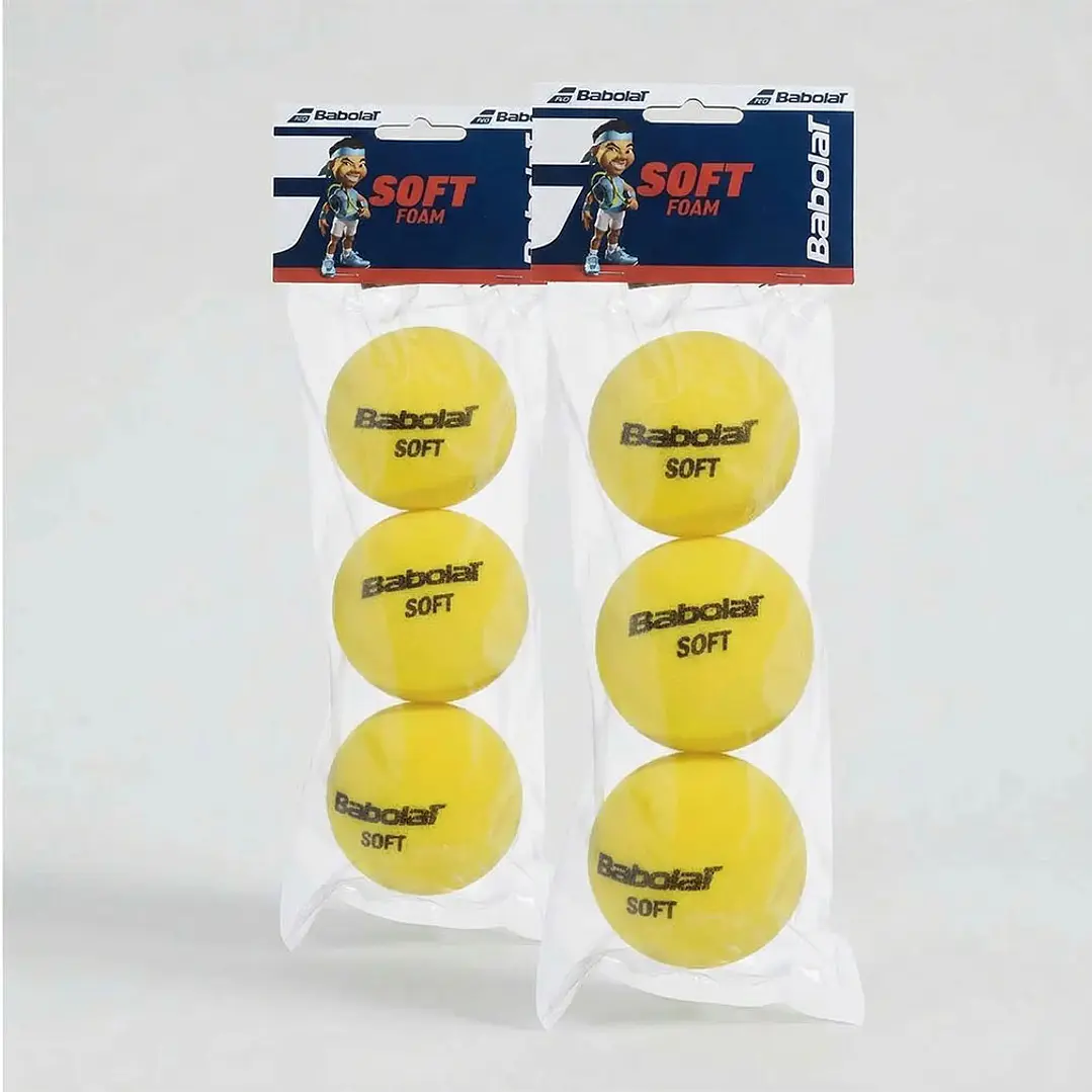TOP SALE 2 ESTUCHES PELOTAS TENIS BABOLAT SOFT FOAM - 3 UNIDADES POR ESTUCHE 1