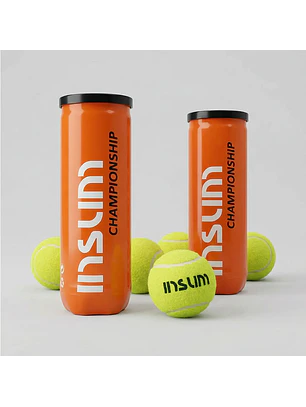 TOP SALE 2 TARROS PELOTAS TENIS PREMIUM INSUM CHAMPIONSHIP - 3 UNIDADES POR TARRO