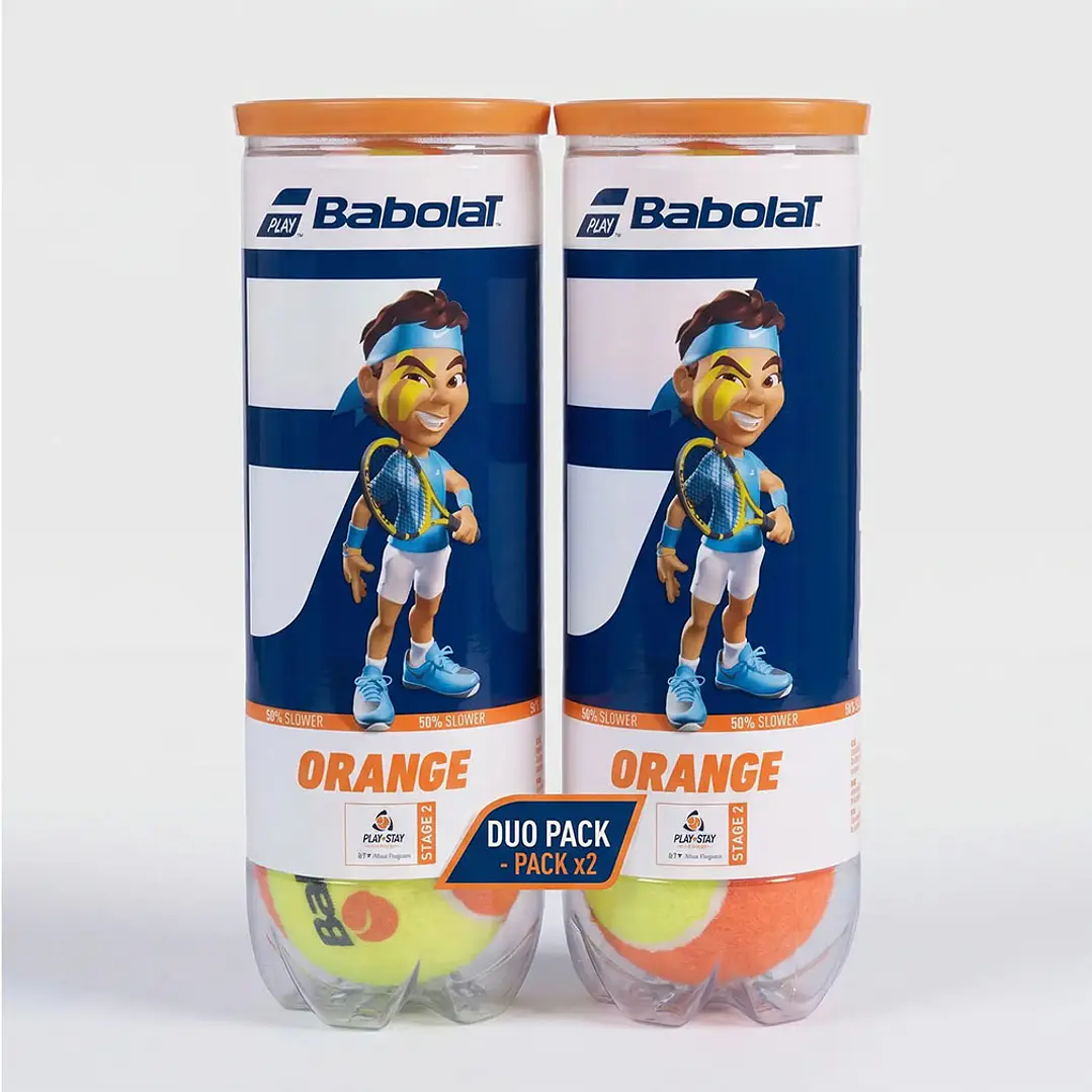 TOP SALE 2 TARROS PELOTAS TENIS BABOLAT ORANGE - 3 UNIDADES POR TARRO 1