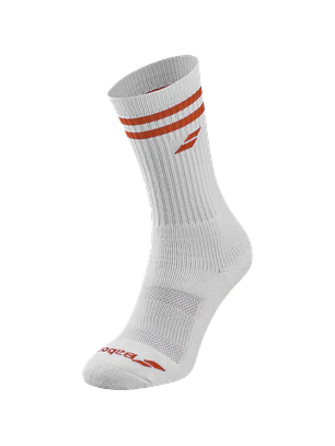 Calcetas Babolat Team Single Socks Blanco/Rojo