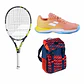 Pack Junior Babolat: Raqueta Pure Aero Jr 25 + Mochila Classic + Zapatillas Jet Mach 3 - Miniatura 1