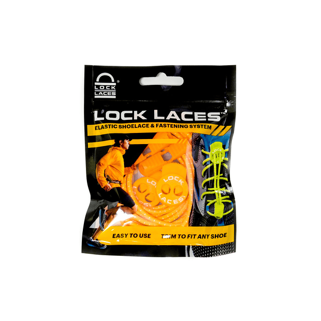 Cordón Elasticado Lock Laces Naranjo