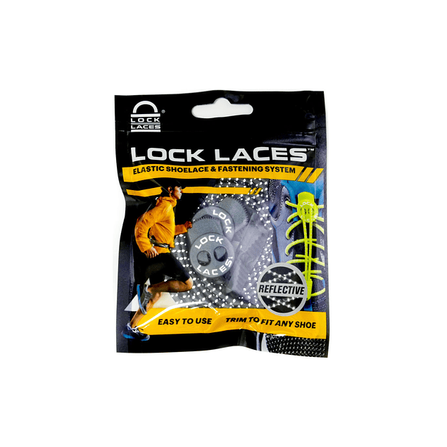 Cordón Elasticado Lock Laces Gris Refractante