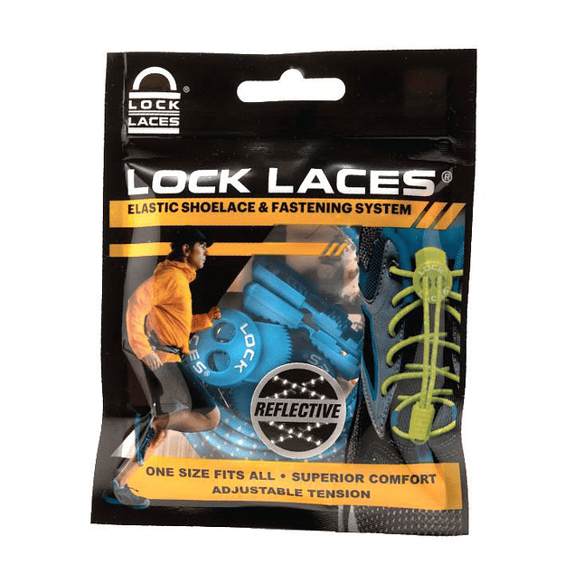 Cordón Elasticado Lock Laces Azul Refractante