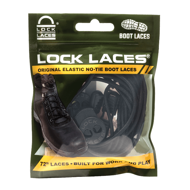 Cordón Elasticado Lock Laces Boot Negro