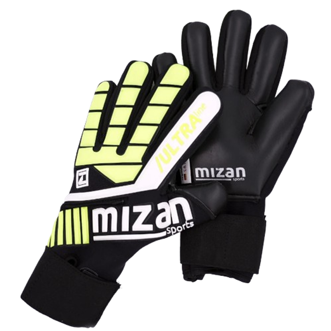 Guantes de Arquero Profesional Ultra Amarillo Neón Mizan 1