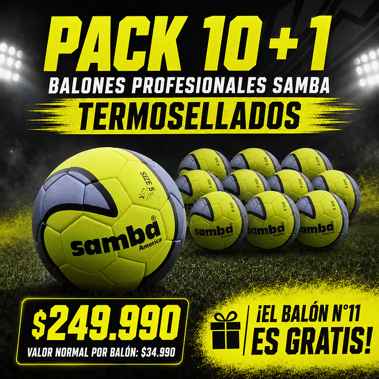 BALON PROFESIONAL DE FUTBOL SAMBA AMERICA #5 X 11 4