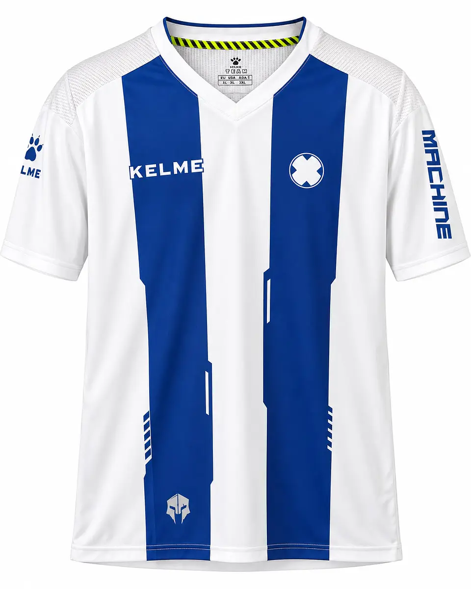 POLERA DE ENTRENAMIENTO WARRIOR BLANCO/AZUL KELME  1
