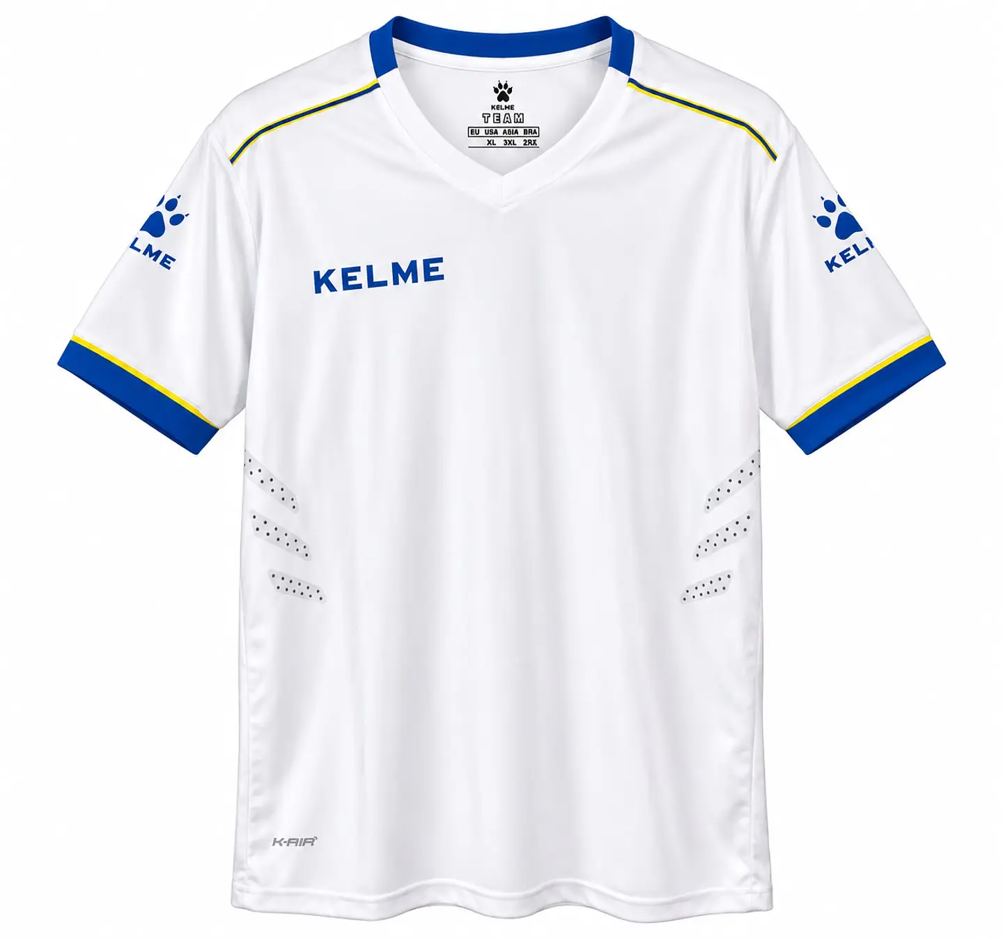 POLERA ENTRENAMIENTO  KELME BLANCO CON AZUL  1