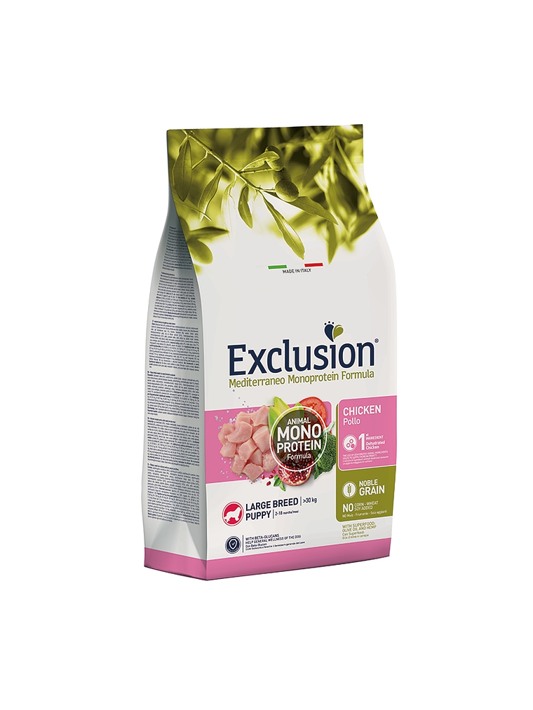 Exclusion Noble Grain Pollo Perro Raza Grande 12Kg 1