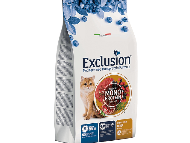 Exclusion Noble Grain Beef Gato Esterilizado 12Kg