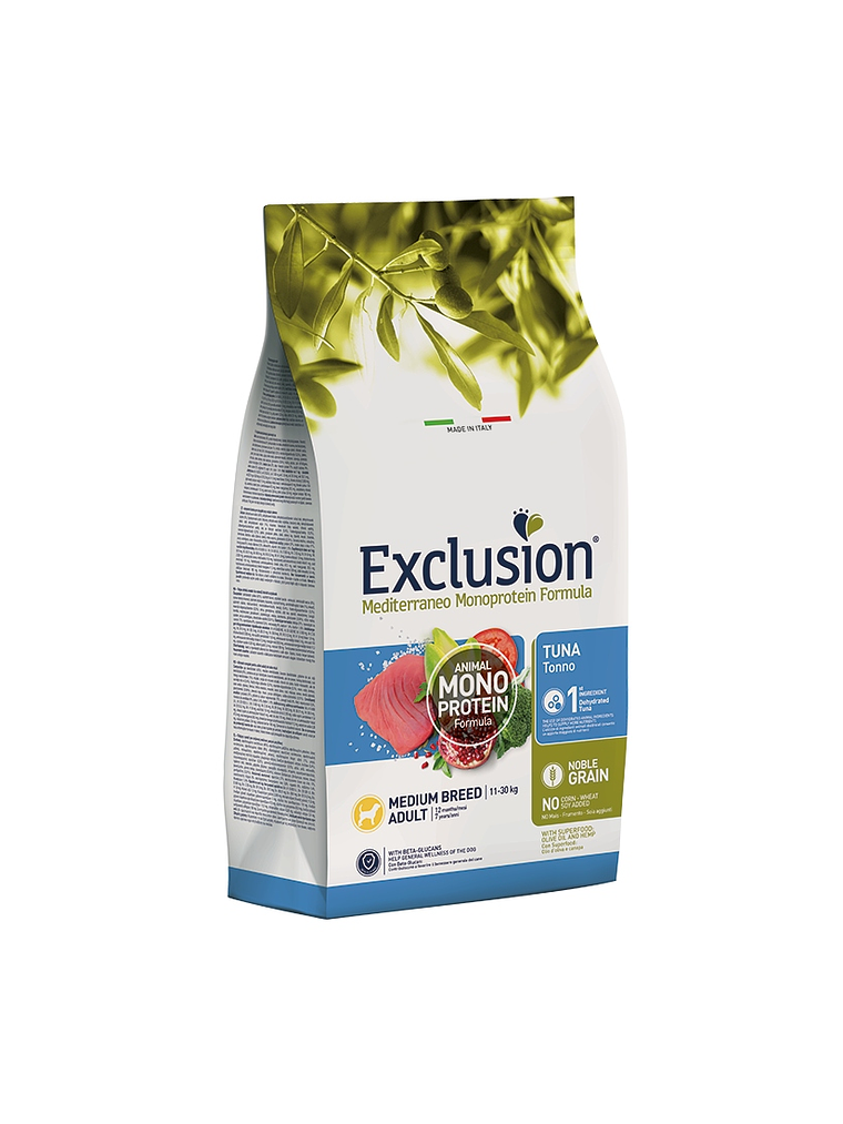 Exclusion Noble Grain Atum Adulto Médio 12Kg 1