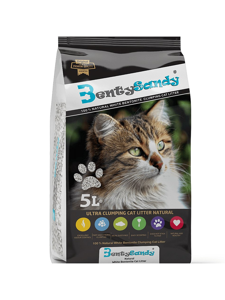 Benty Sandy Areia Aglomerante Natural para Gato 5lt 1