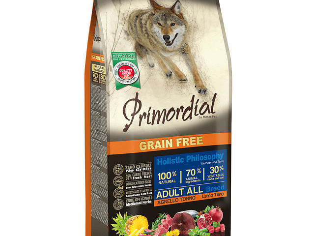 Primordial Sem Cereais Borrego & Atum 12Kg