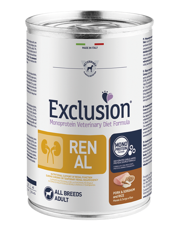 Exclusion Diet Dog Renal Lata 400gr 1