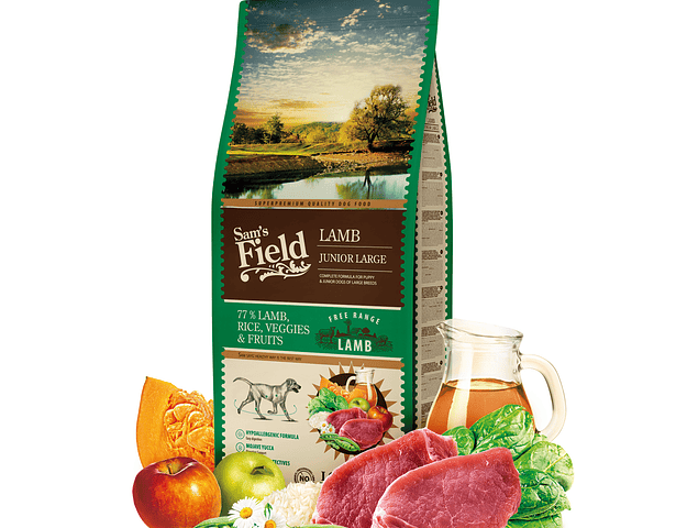 Sam's Field Cachorros Raças Grandes C/ Carne de Cordeiro 13Kg 