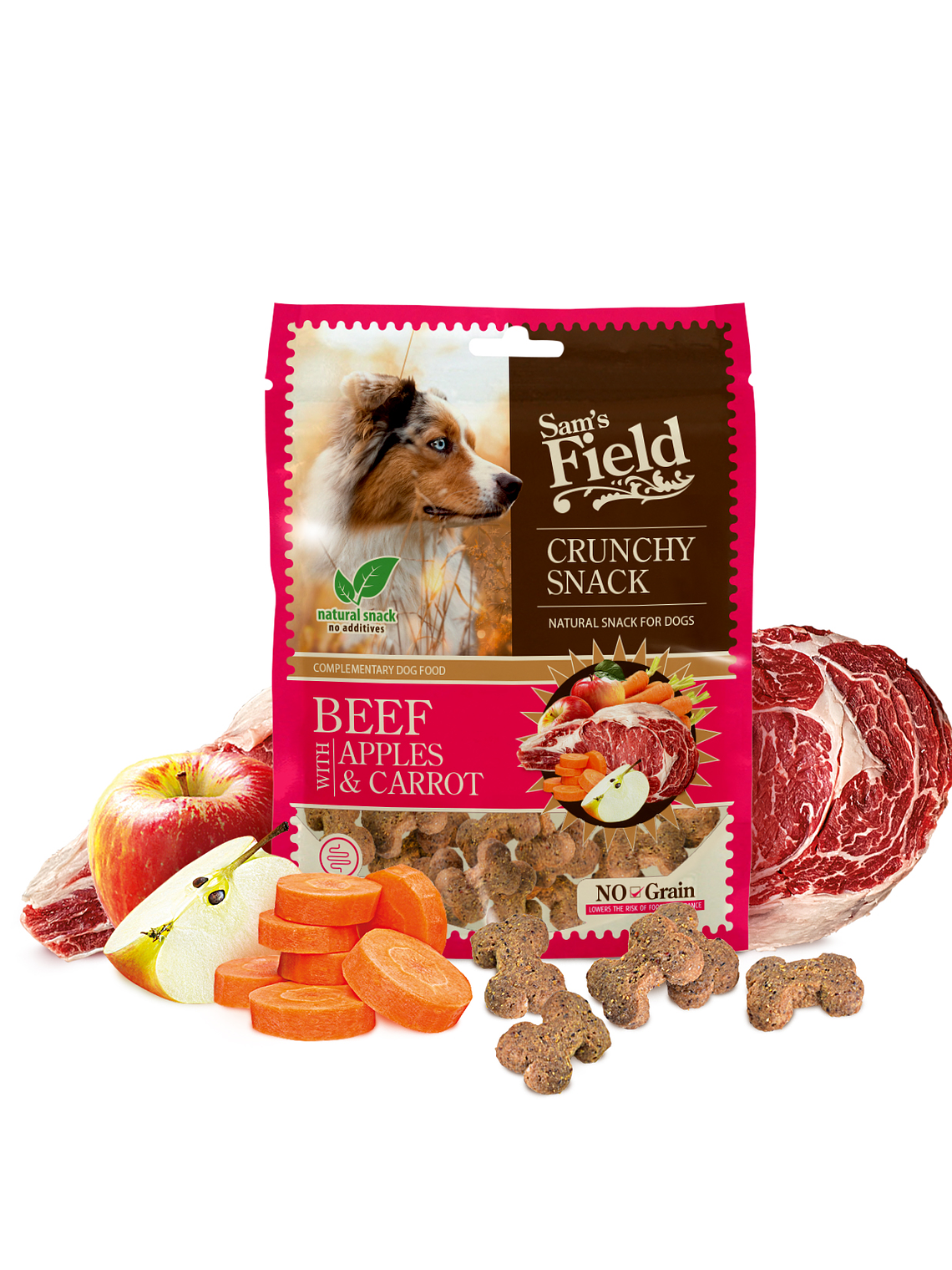 Sam´s Field Crunchy Snack Beef With Apples & Carrot 200g 1