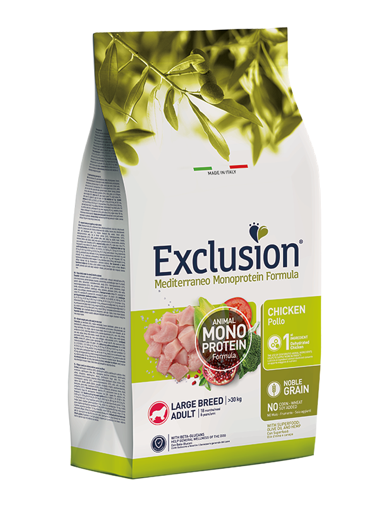 Exclusion Noble Adulto Frango Raça Grande 12Kg 1