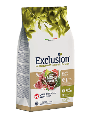 Exclusion Noble Cordeiro Cão Adulto Raça Grande 12Kg