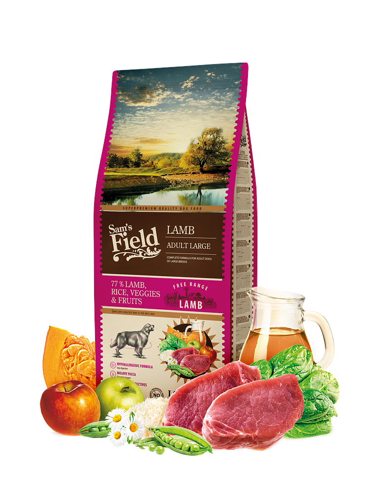 Sam's Field de Cordeiro p/ Cão Adulto Raça Grande 13 Kg 1