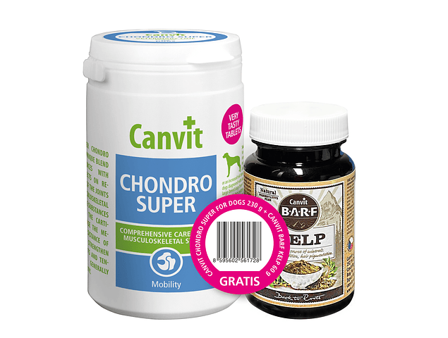 Canvit Chondro Super 230g + Canvit Barf Kelp 60g Grátis