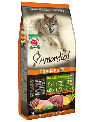 Primordial Sem Cereais Veado & Peru 12Kg 