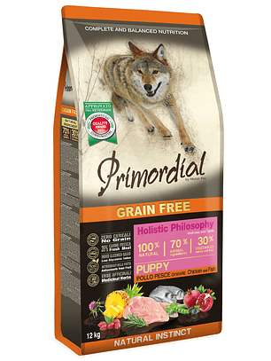 Primordial Sem Cereais Cachorro Frango & Peixe 12Kg