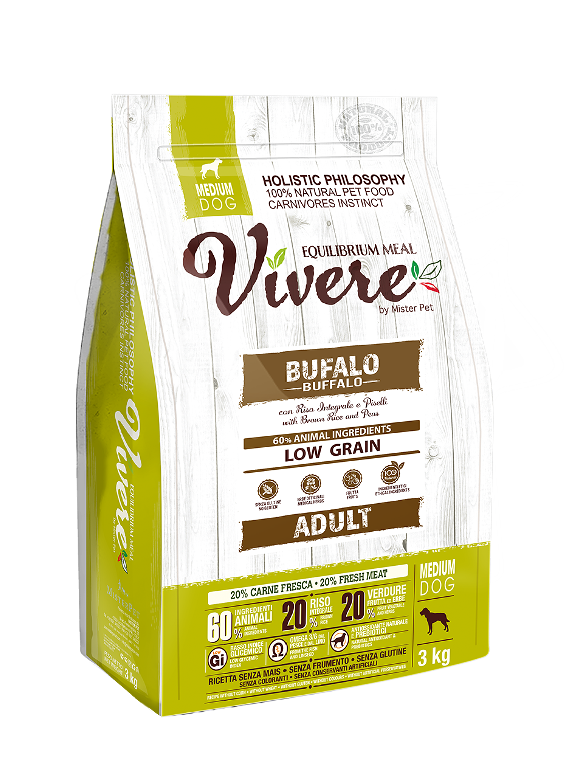 Vivere Medium Adult Buffalo 3kg 1