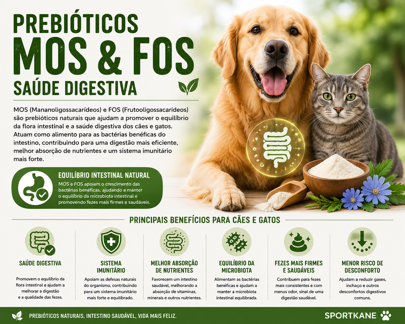 Prebióticos MOS & FOS – Saúde Digestiva