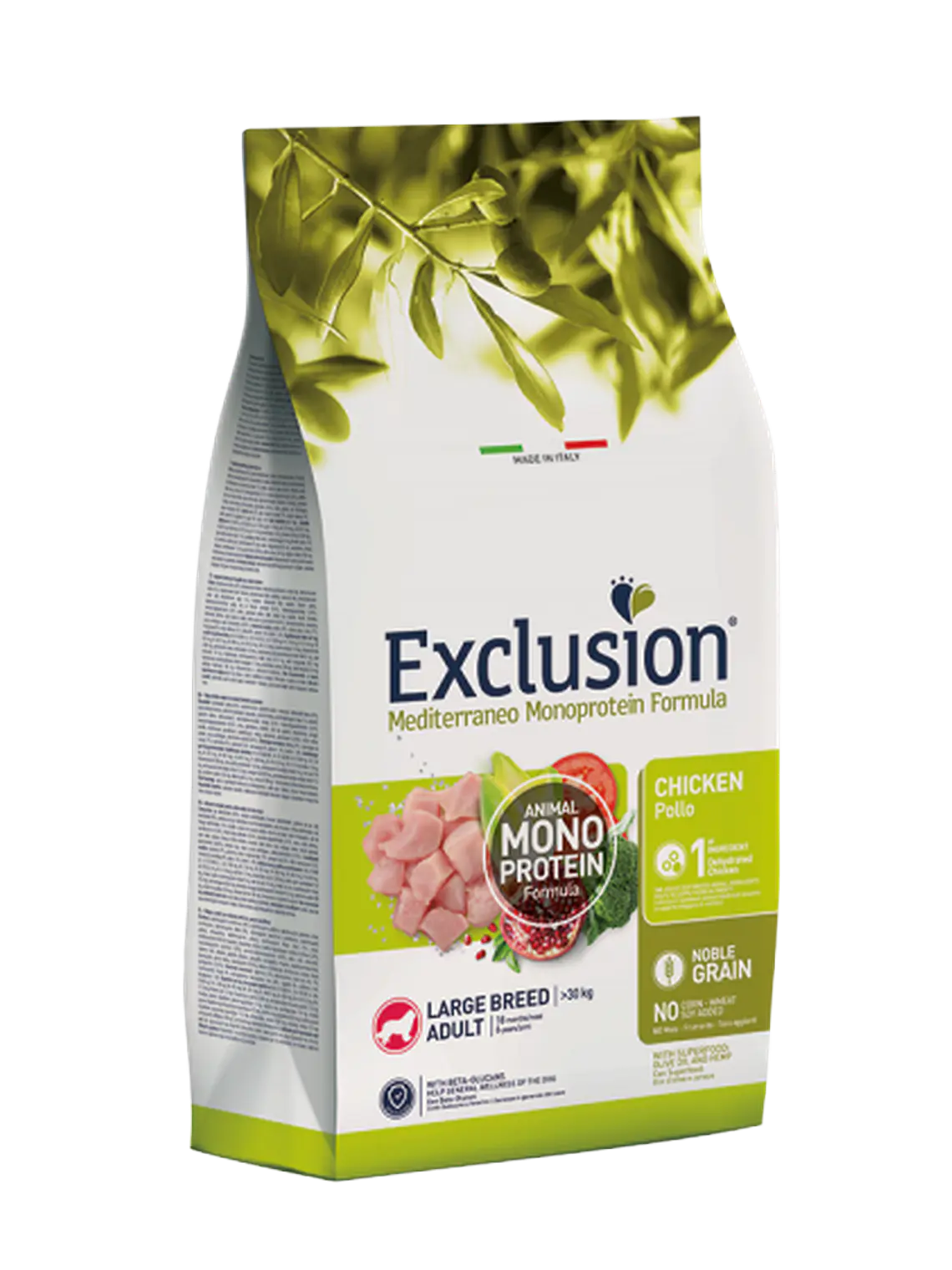 Exclusion Noble Ração Cão Adulto Frango Raça Grande 12Kg 1