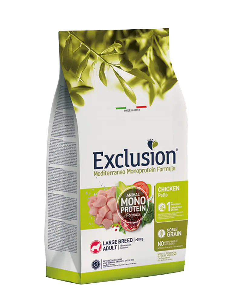 Exclusion Noble Ração Cão Adulto Frango Raça Grande 12Kg 1