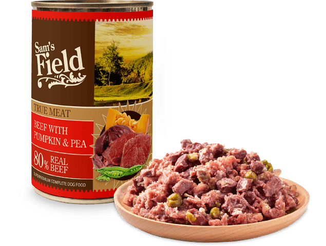 Sam's Field True Meat Bovino, Abóbora e Ervilha 400g