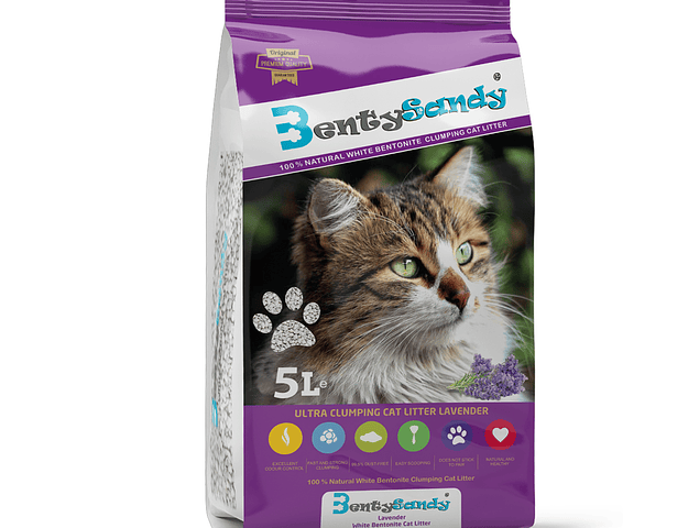 AREIA AGLOMERANTE GATO BENTYSANDY LAVANDA 5 LT