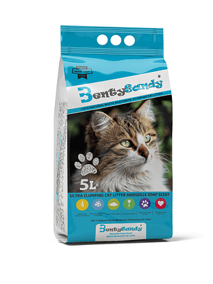 Benty Sandy Areia Aglomerante Sabão Marselha para Gato 5lt