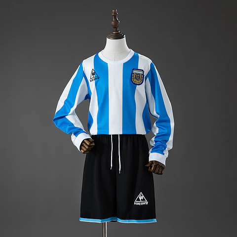 1986 Argentina Home Long Sleeve Kids Kit