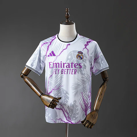 2025-26 Real Madrid White/Pink Jungle Jersey